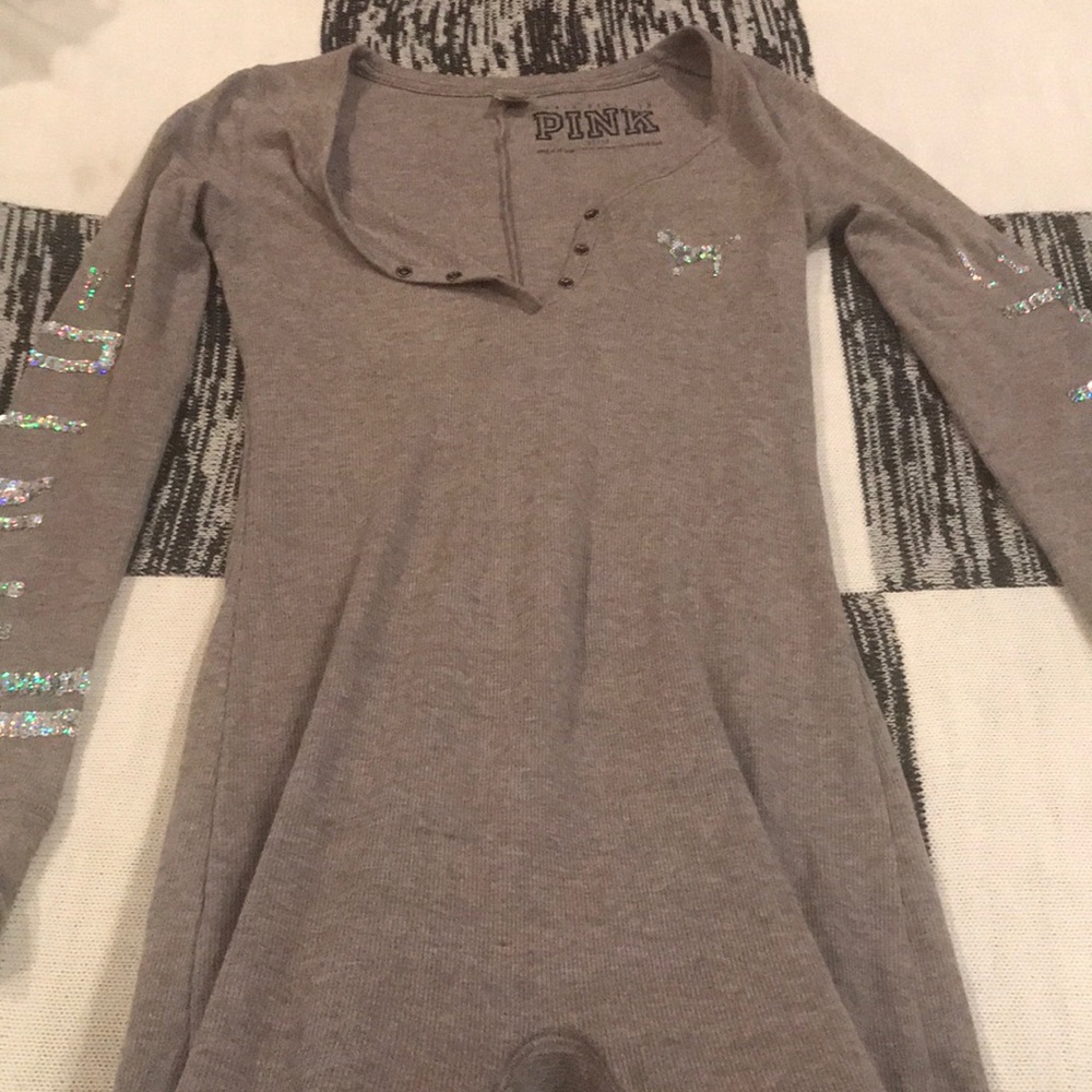 Grey and embellished Victoria Secret Pink Onesie